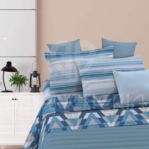 COMPLETO LETTO STAMPATO BELEK AZZURRO