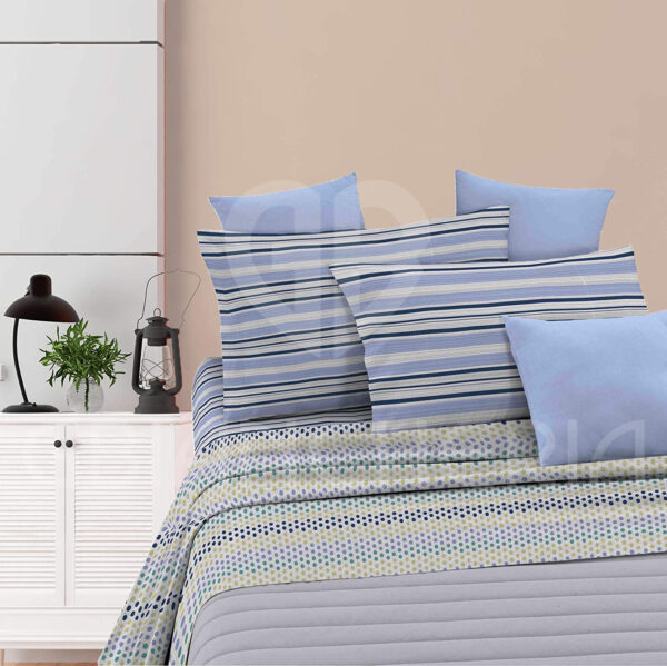 COMPLETO LETTO STAMPATO MALINDI BLU