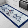 TAPPETO NATALIZIO BABBO NATALE ANTISCIVOLO BLU - immagine 3