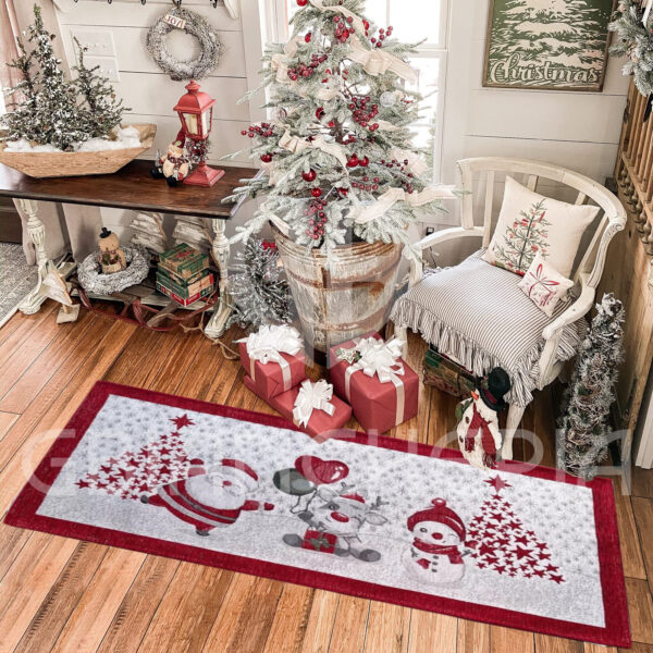 TAPPETO NATALIZIO BABBO NATALE ANTISCIVOLO ROSSO
