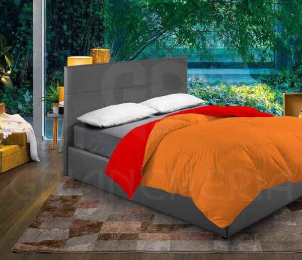 PIUMINO LETTO INVERNALE DOUBLE FACE ARANCIO BORDEAUX
