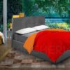 PIUMINO LETTO INVERNALE DOUBLE FACE ARANCIO BORDEAUX - immagine 2