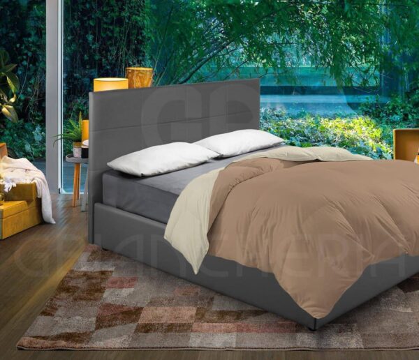 PIUMINO LETTO INVERNALE DOUBLE FACE PANNA MARRONE