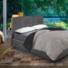PIUMINO LETTO INVERNALE DOUBLE FACE NERO GRIGIO - immagine 2