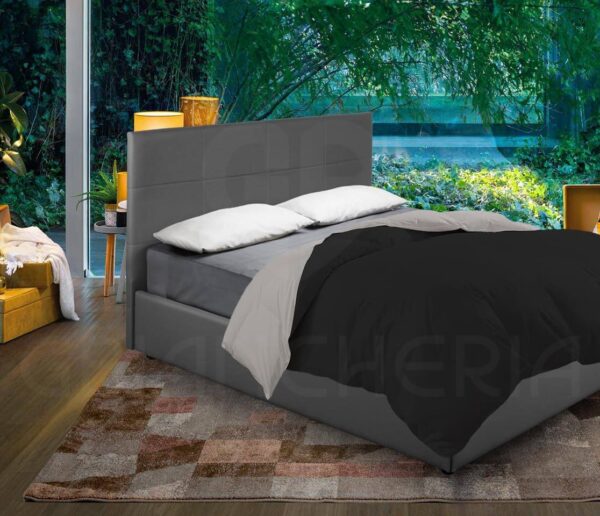 PIUMINO LETTO INVERNALE DOUBLE FACE NERO GRIGIO
