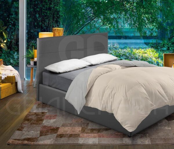 PIUMINO LETTO INVERNALE DOUBLE FACE PANNA TORTORA