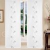 COPPIA TENDE MIRIAM RICAMO FIORI GRIGIO BIANCO - immagine 3