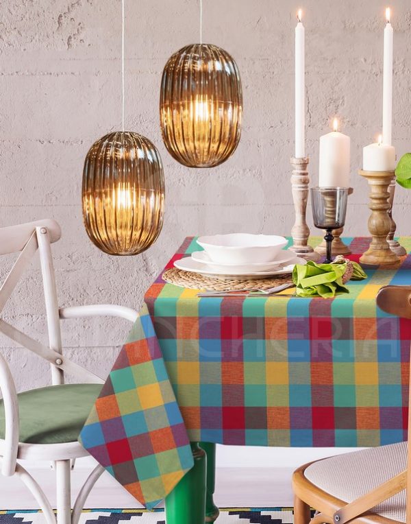 TOVAGLIA CON TOVAGLIOLI VICHY MULTICOLOR