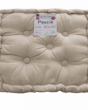 CUSCINO ARREDO MATTONELLA 40×40 BEIGE TRAPUNTATO CON BOTTONI FOUTON