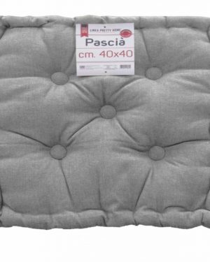 CUSCINO ARREDO MATTONELLA 40×40 GRIGIO TRAPUNTATO CON BOTTONI FOUTON