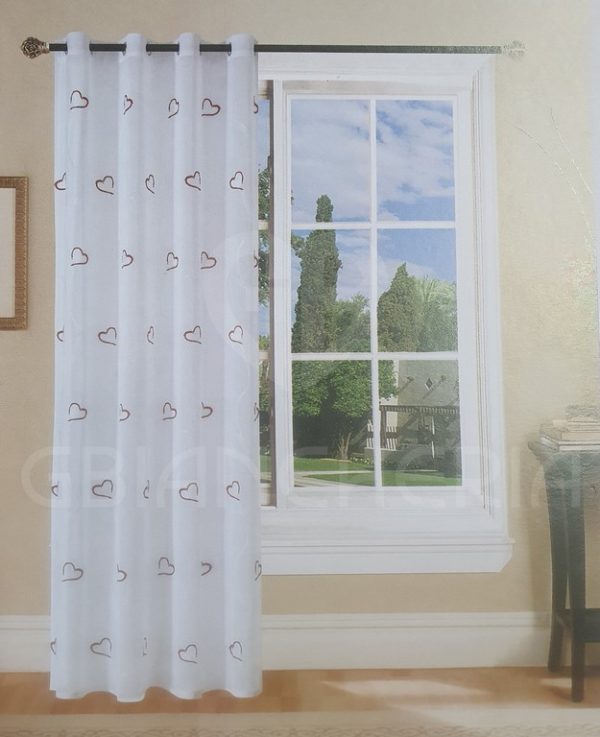 TENDAGGIO TENDA CUORE RICAMATO ROSSO