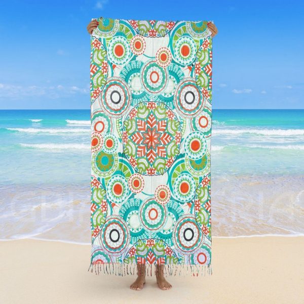 TELO MARE PAREO STAMPATO MANDALA VERDE