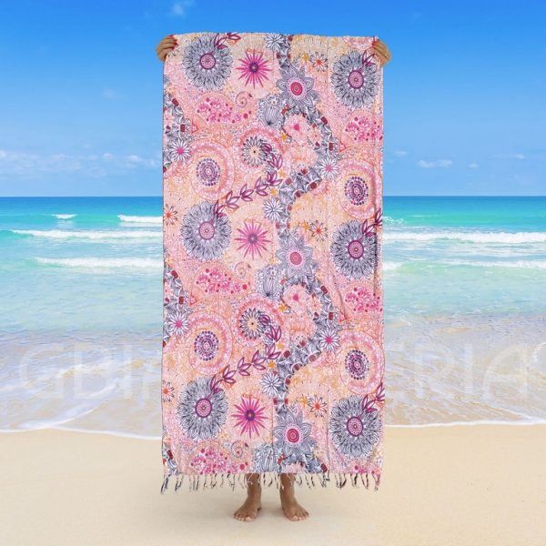 TELO MARE PAREO STAMPATO MANDALA ROSA