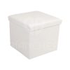POUF CONTENITORE QUADRATO IMBOTTITO BIANCO - immagine 2