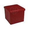 POUF CONTENITORE QUADRATO IMBOTTITO BORDEAUX - immagine 2