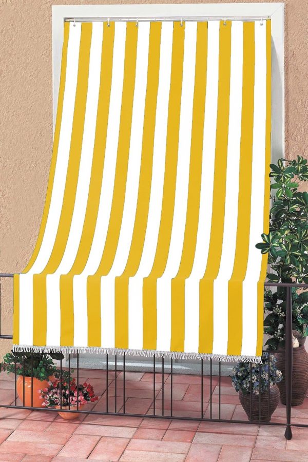 TENDA DA SOLE DISEGNO RIGHE GIALLE E BIANCHE