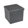 POUF CONTENITORE QUADRATO IMBOTTITO GRIGIO - immagine 2