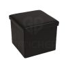 POUF CONTENITORE QUADRATO IMBOTTITO NERO - immagine 2