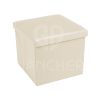 POUF CONTENITORE QUADRATO IMBOTTITO PANNA - immagine 2