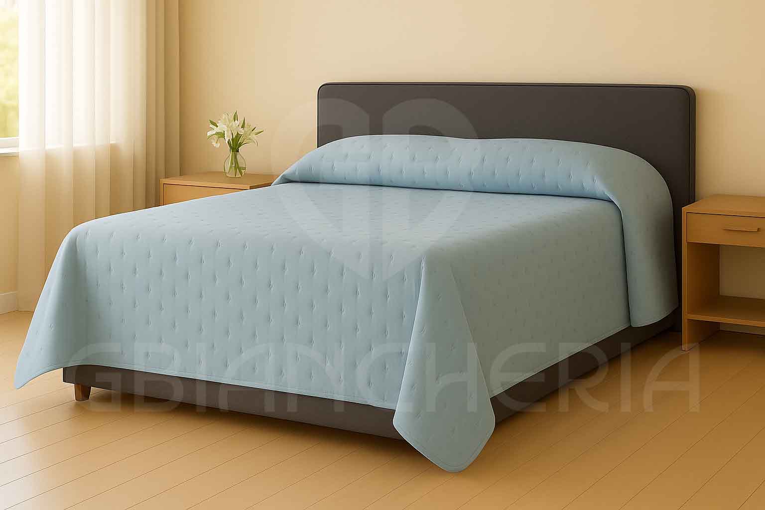 COPRILETTO TRAPUNTATO SOFT AZZURRO