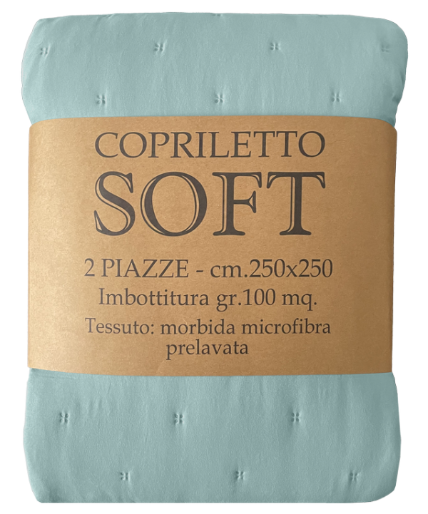 COPRILETTO TRAPUNTATO SOFT AZZURRO