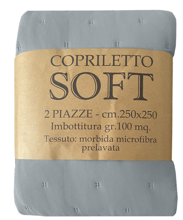 COPRILETTO TRAPUNTATO SOFT GRIGIO