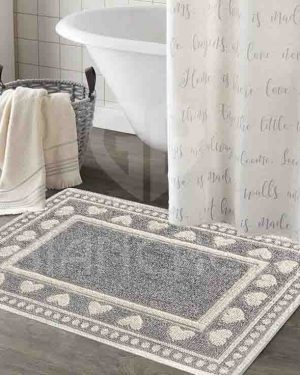 TAPPETO BAGNO SASSARI CUORE GRIGIO
