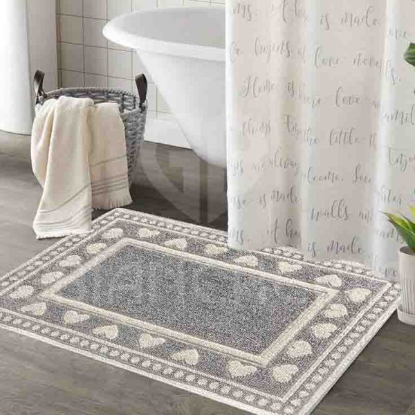 TAPPETO BAGNO SASSARI CUORE GRIGIO