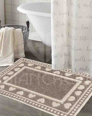 TAPPETO BAGNO SASSARI CUORE TORTORA