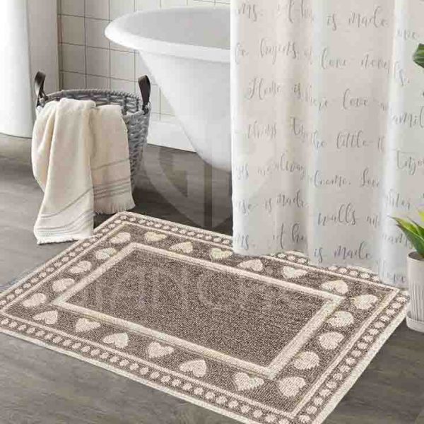 TAPPETO BAGNO SASSARI CUORE TORTORA