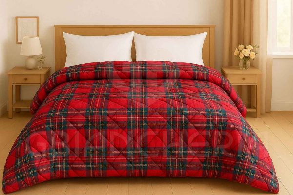 TRAPUNTA INVERNALE MONY SCOZZESE ROSSO 300 G/M² MICROFIBRA ANALLERGICA
