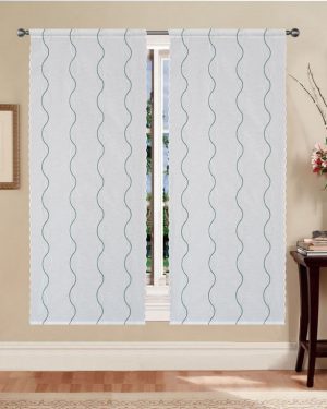 TENDE RICAMATE BETTY BIANCO/OTTANIO COPPIA PANNELLI 60X150/60X240 SEMITRASPARENTE