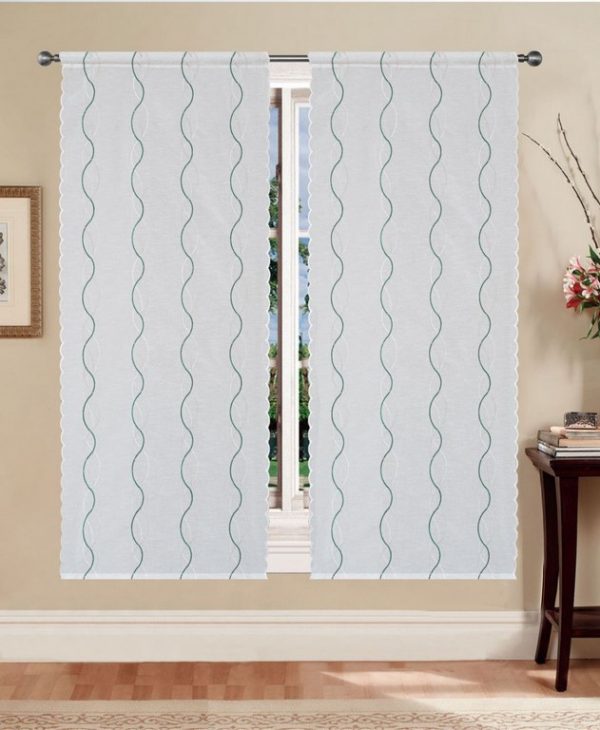 TENDE RICAMATE BETTY BIANCO/OTTANIO COPPIA PANNELLI 60X150/60X240 SEMITRASPARENTE