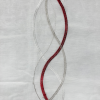 TENDE RICAMATE BETTY BIANCO/ROSSO COPPIA PANNELLI 60X150/60X240 SEMITRASPARENTE - immagine 3