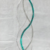 TENDE RICAMATE BETTY BIANCO/SALVIA COPPIA PANNELLI 60X150/60X240 SEMITRASPARENTE - immagine 3