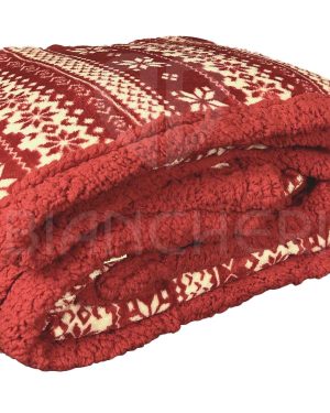 COPERTA PLAID SHERPA DOUBLE FACE LAPPONIA ROSSO