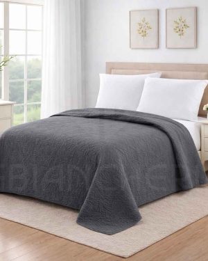 COPRILETTO TRAPUNTATO STONE WASHED IN MICROFIBRA 120 GR/MQ – COLORE PIOMBO