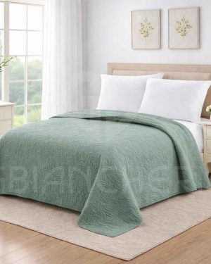 COPRILETTO TRAPUNTATO STONE WASHED IN MICROFIBRA 120 GR/MQ – COLORE SALVIA