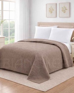 COPRILETTO TRAPUNTATO STONE WASHED IN MICROFIBRA 120 GR/MQ – COLORE TORTORA