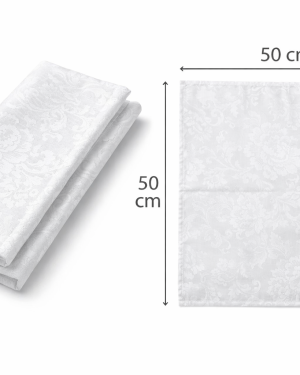 TOVAGLIOLI IN FIANDRA DI COTONE DAMASCATA 50×50 CM MADE IN ITALY BIANCO