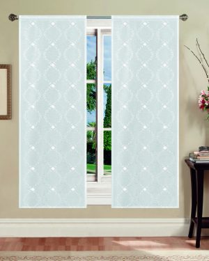 TENDA ROMANTICA RICAMATA A PANNELLO BIANCO