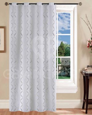 TENDAGGIO SALLY JACQUARD FIL COUPÉ 140×290 CM SEMITRASPARENTE CON OCCHIELLI