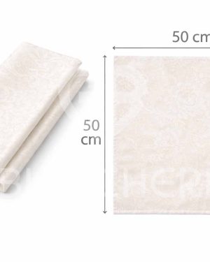 TOVAGLIOLI IN FIANDRA DI COTONE DAMASCATA 50×50 CM MADE IN ITALY AVORIO