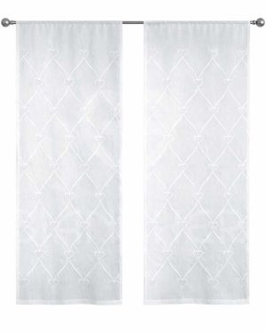 TENDA BIANCA SEMITRASPARENTE RICAMATA CUORI – GIULIA