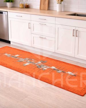 TAPPETO CUCINA ARANCIO ANTISCIVOLO PIXEL by SUARDI LAVABILE