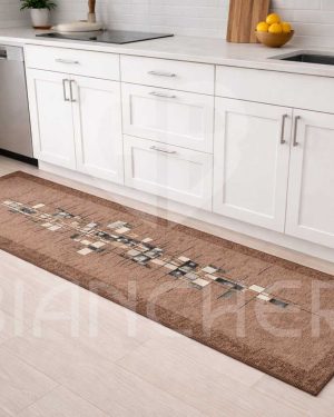 TAPPETO CUCINA MARRONE ANTISCIVOLO PIXEL by SUARDI LAVABILE