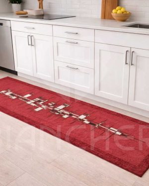 TAPPETO CUCINA ROSSO ANTISCIVOLO PIXEL by SUARDI LAVABILE