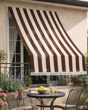 TENDA DA SOLE BALCONE MARRONE RIGATA 140x250 / 140x300 CM