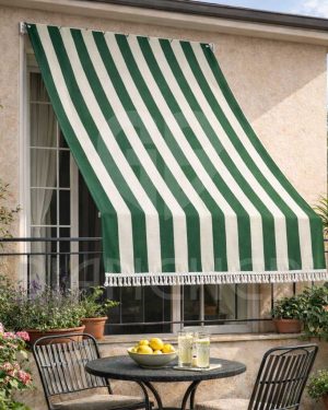 TENDA DA SOLE BALCONE VERDE RIGATA 140x250 / 140x300 CM