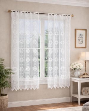 TENDA A VETRO ALEXIA BIANCA 60X150 COPPIA